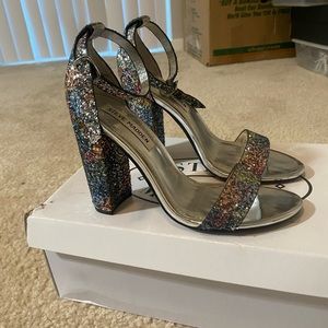 Steve Madden sequin heeled straps